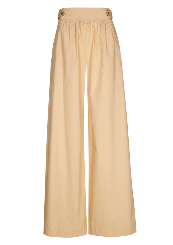 WIDE POPLIN TROUSERS