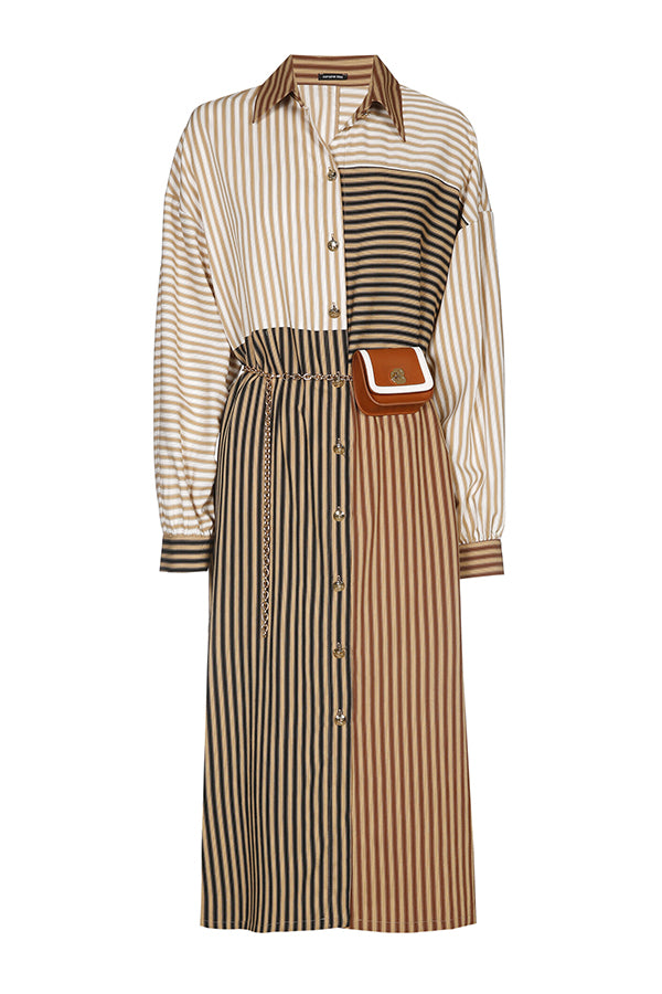 STRIPED SHIRT DRESS