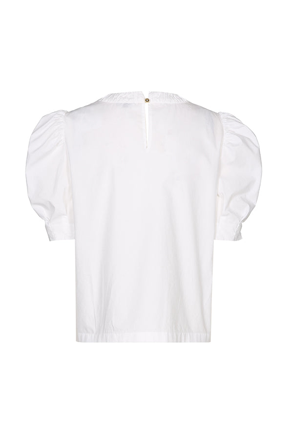 PUFF SLEEVE ELASTICATED NECK BLOUSE