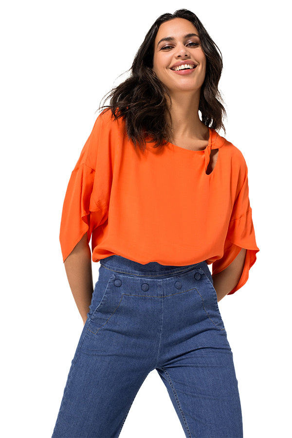 ORANGE SHORT SUPPLE TOP