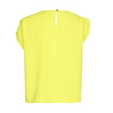 YELLOW LOOSE ASYMMETRICAL SHORT TOP