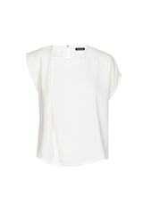 WHITE LOOSE ASYMMETRICAL SHORT TOP