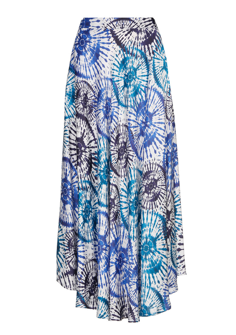 PRINTED VISCOSE CIRCLE SKIRT 