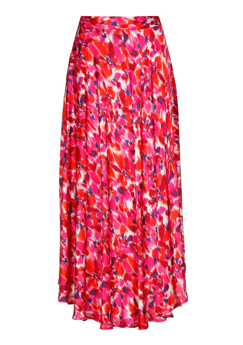 FLOWING PRINTED VISCOSE CIRCLE SKIRT 