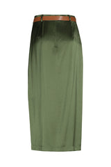 CYPRESS STRAIGHT SHINY MIDI SKIRT