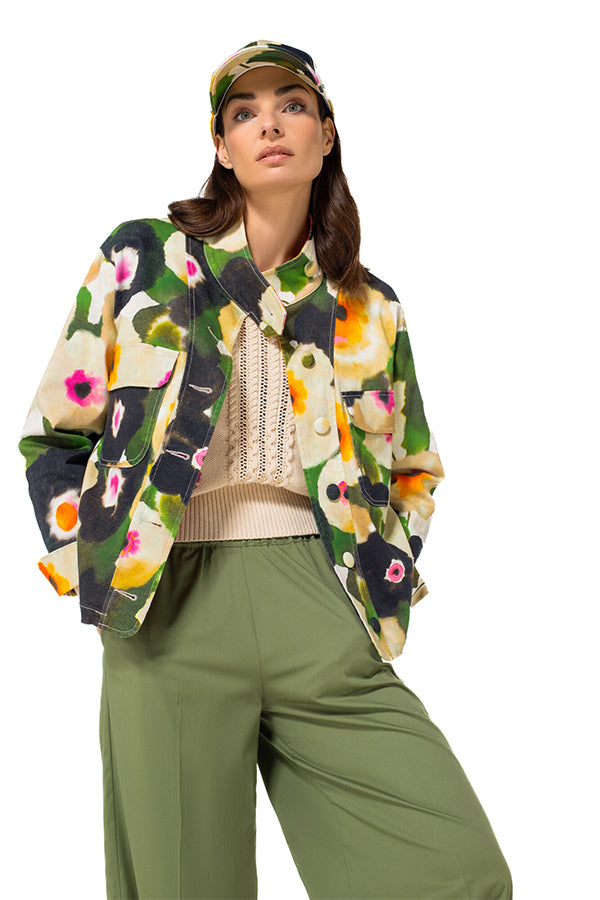 MULTICOLOR FLORAL PRINT JACKET