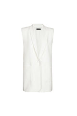 SHOULDER EFFECT STRAIGHT SLEEVELESS BLAZER