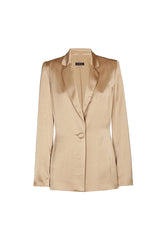 FITTED SHINY SUPPLE LONG BLAZER