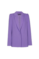 PLEATED SHOULDER LOOSE LONG BLAZER