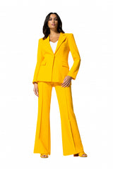 YELLOW SLIGHTLY FITTED LONG BLAZER