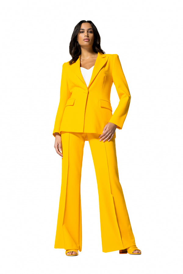 YELLOW SLIGHTLY FITTED LONG BLAZER