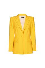 YELLOW SLIGHTLY FITTED LONG BLAZER