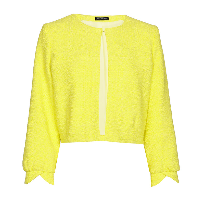 YELLOW BOUCLETTE SHORT JACKET