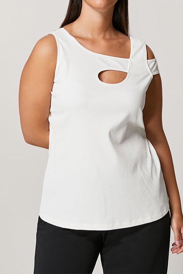 ZEN CROSSOVER FLAT RIB KNIT CREPE JERSEY TOP