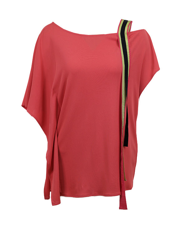 GROSGRAIN RIBBON SHOULDER TIE TOP