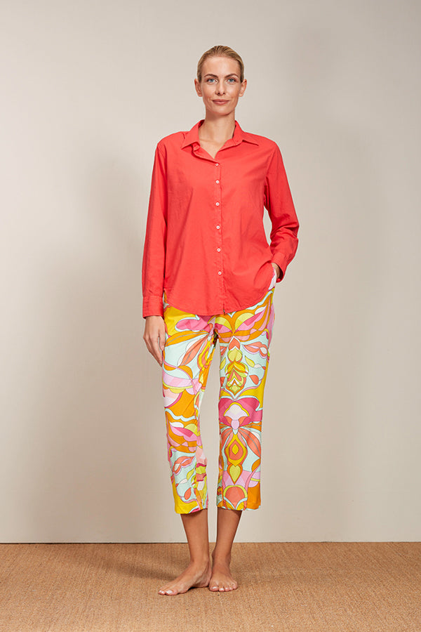 DILANA ORANGE GRAPHIC PRINT TROUSERS