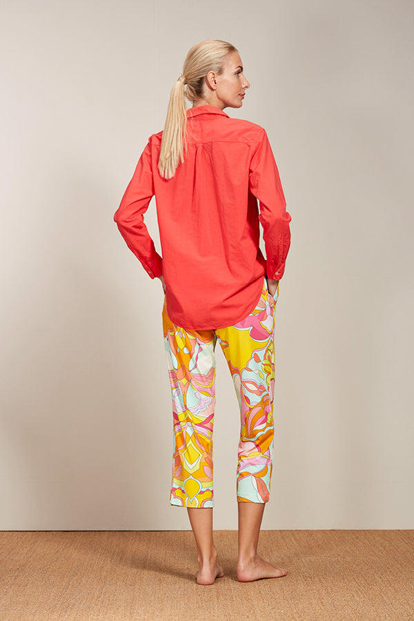 DILANA ORANGE GRAPHIC PRINT TROUSERS