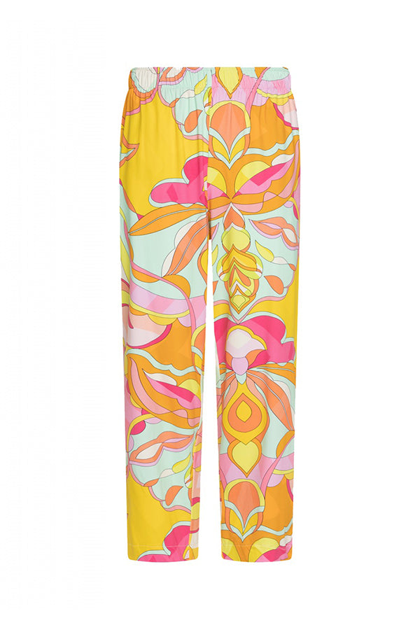 DILANA ORANGE GRAPHIC PRINT TROUSERS