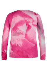 MAGENTA ABSTRACT PRINT SWEATER