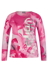 MAGENTA ABSTRACT PRINT SWEATER