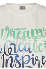 "DREAM CREATE INSPIRE" WHITE T-SHIRT