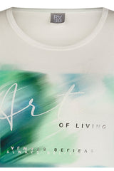 "ART OF LIVING" GREEN WATERCOLOR T-SHIRT