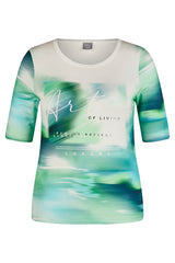 "ART OF LIVING" GREEN WATERCOLOR T-SHIRT