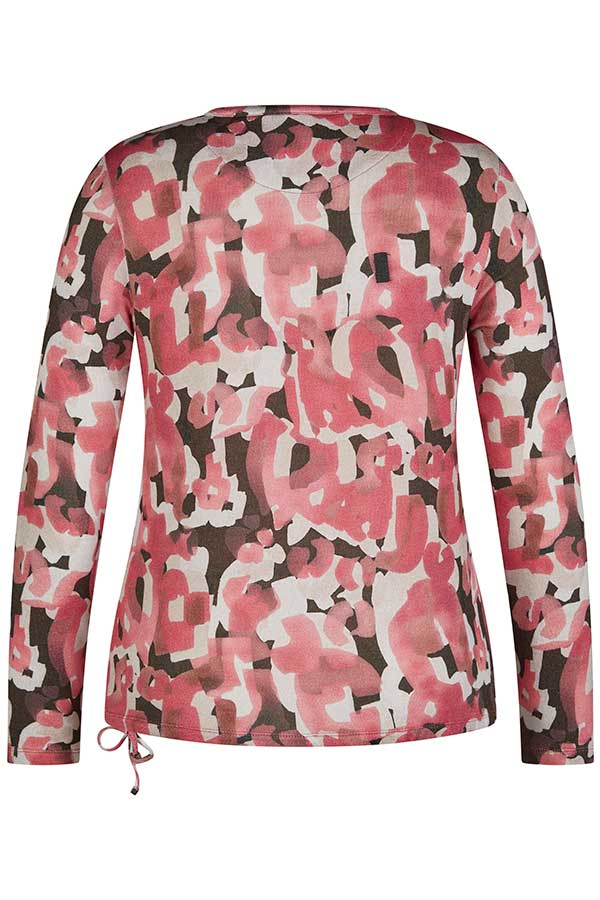 PINK ABSTRACT PRINT T-SHIRT