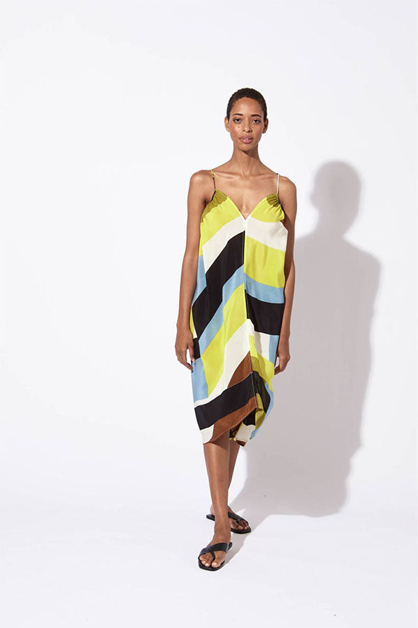 SUPERSONIC MIAMI LIME SILK DRESS