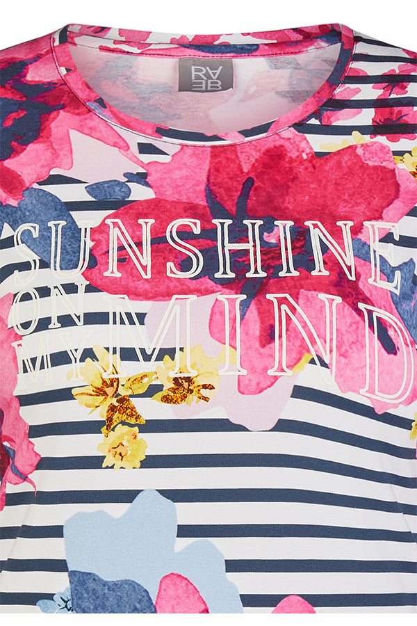 "SUNSHINE ON MY MIND" STRIPED T-SHIRT