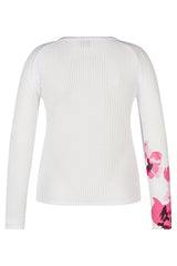 MAGENTA FLORAL PRINT SWEATER