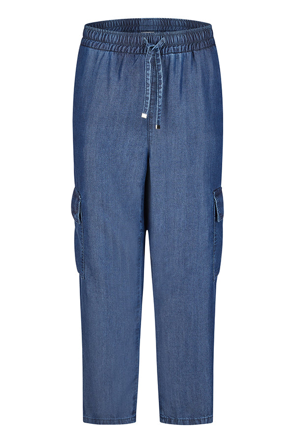 DARK BLUE LYOCELL CARGO TROUSER