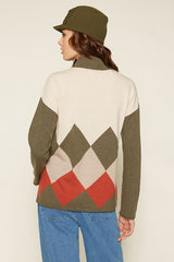 DIAMOND INTARSIA SWEATER