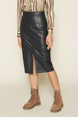 FAUX LEATHER SKIRT