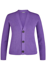 PURPLE BUTTONED CARDIGAN