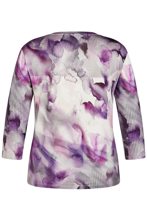 PURPLE ABSTRACT PRINT T-SHIRT