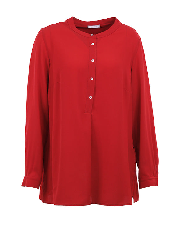 RED BUTTONED BLOUSE