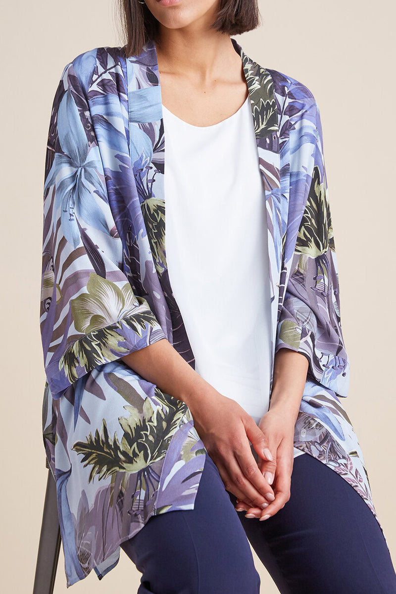 FLORAL OPEN-FRONTED BLOUSE