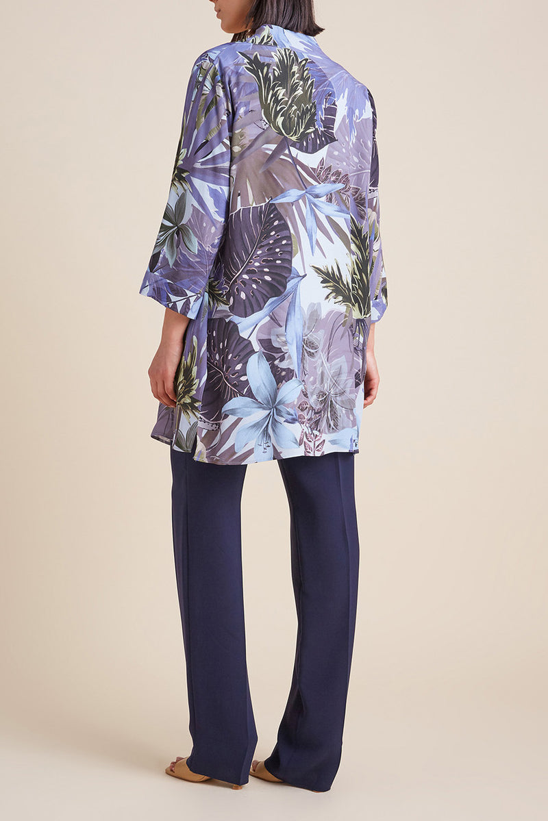 FLORAL OPEN-FRONTED BLOUSE