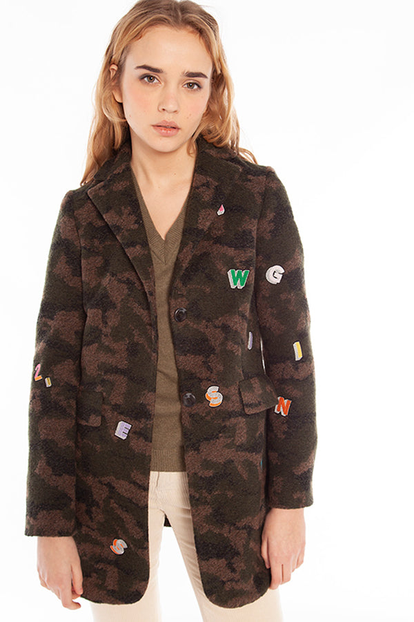 OXFORD EMBROIDERED CAMOUFLAGE COAT