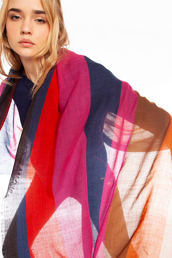 CABASSON PINK STRIPED SCARF