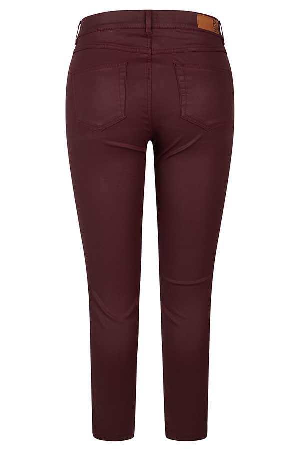 BURGUNDY COATED JEANS