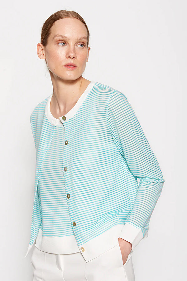 STRIPED TURQUOISE TWINSET