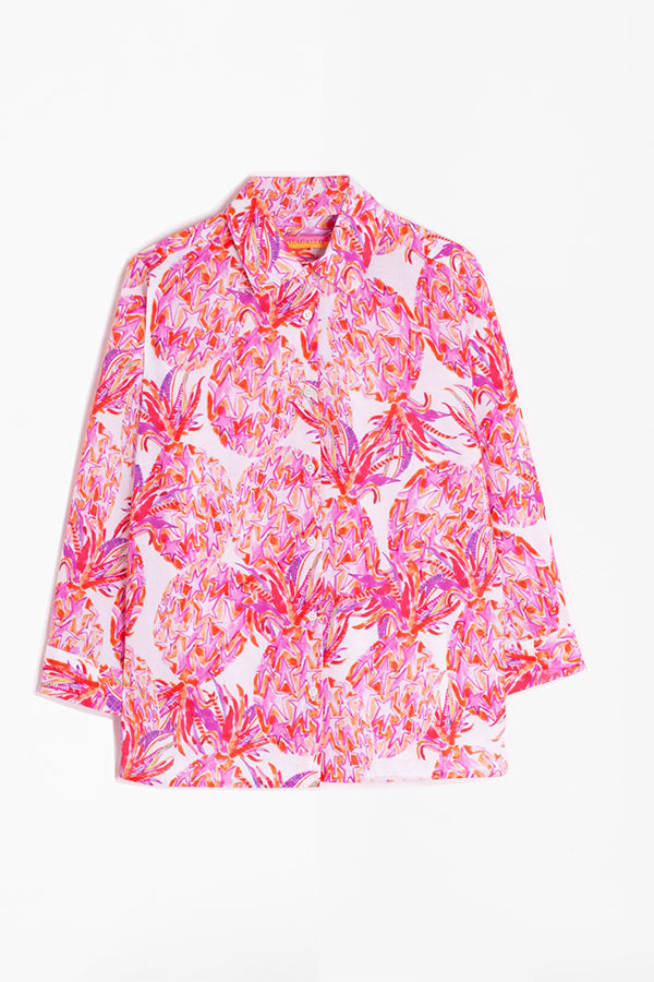 SARA ANANAS PINK PRINT SHIRT