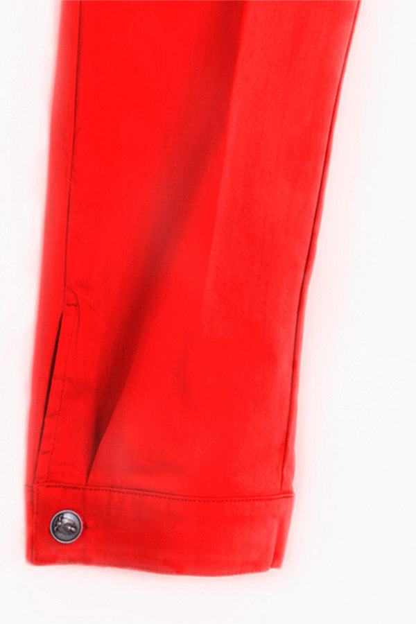 CHANTAL CORAL RED POPLIN TROUSERS