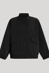 VIBORG BLACK WATER-REPELLENT GABARDINE BOMBER JACKET