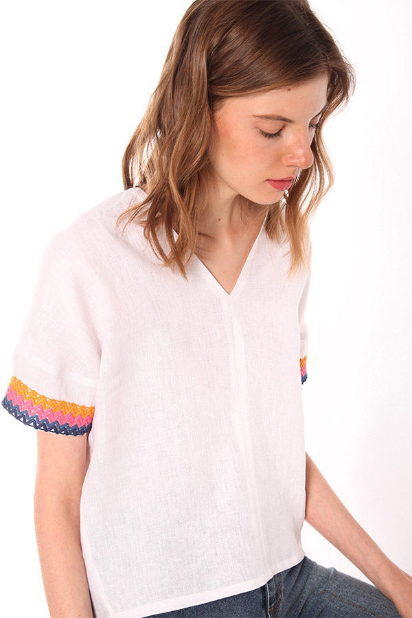 ROXANNE WHITE LINEN SHIRT