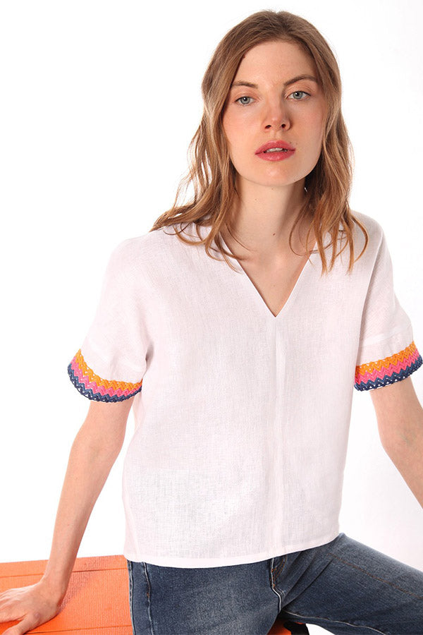 ROXANNE WHITE LINEN SHIRT