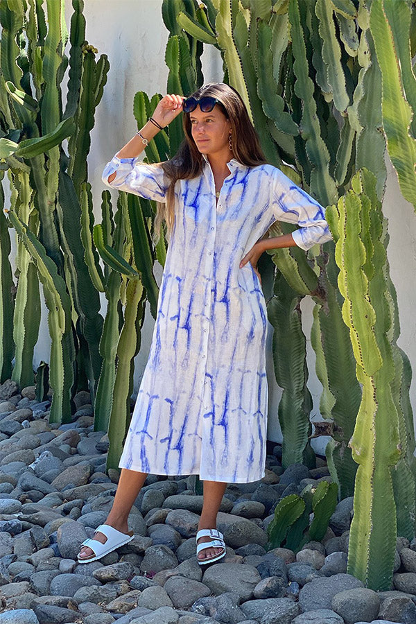 DAFNE BLUE TIE DYE DRESS