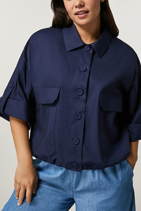 SAIGON NAVY COTTON POPLIN JACKET